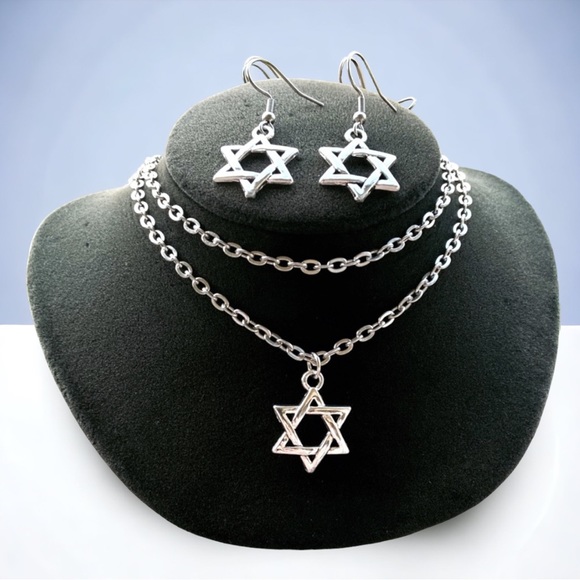 Silverskylight Jewelry - Star of David set wrap around necklace + earrings